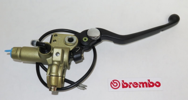 Brembo Handbremspumpe PS 16 ohne Behälter , gold mit verstellbaren Hebel schwarz